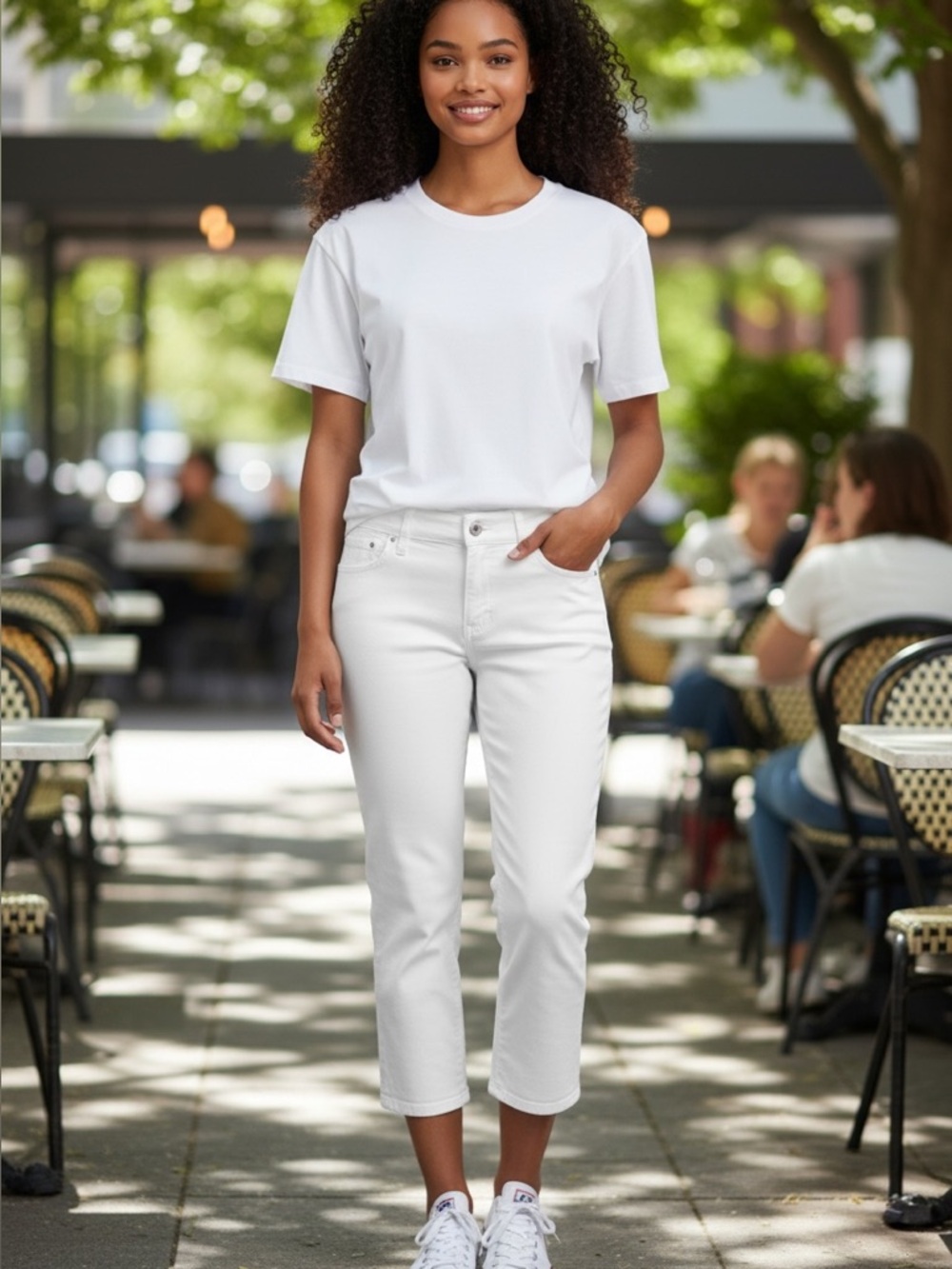 Da-sh Cream colored Pull-On Capri Pants | Size 12 NWT - Picture 4 of 7